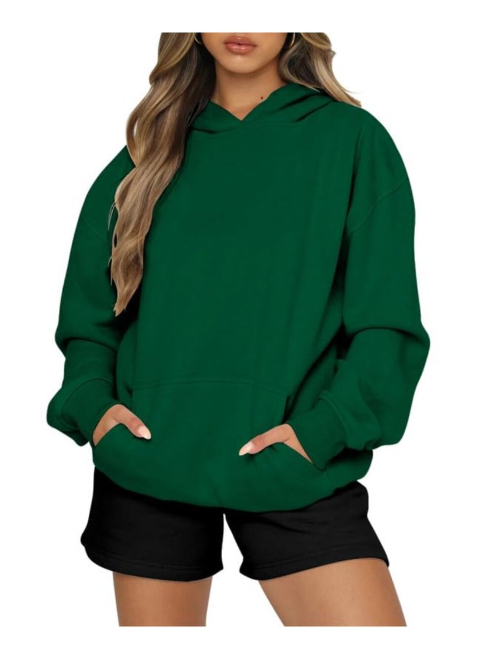 Oversized Fleece Hoodie Pullover Sweatshirt Drop Shoulder Kangaroo Pocket